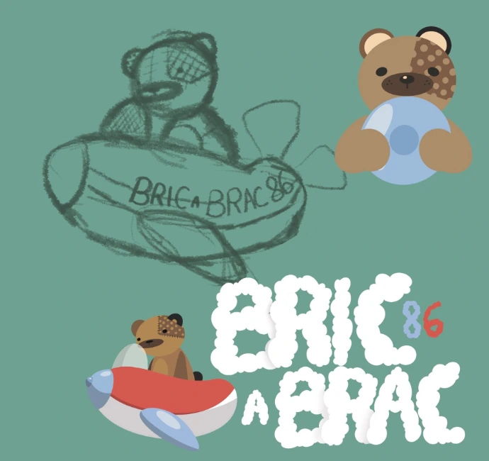 Recherche et essais pour le logo de l'entreprise Bric à Brac 86